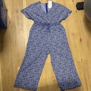 BloomChic Blue and White Floral Romper